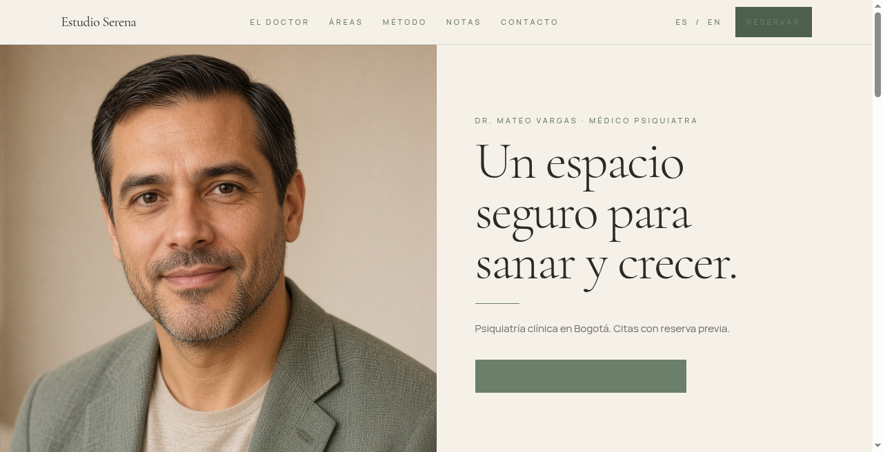 Sitio de Estudio Serena, consulta de psiquiatría del Dr. Mateo Vargas